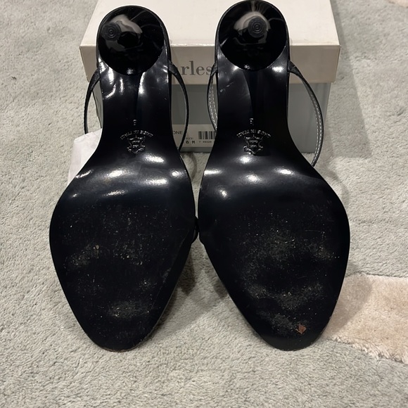 Charles David Black Satin Rhinestone Strap Sandal Sz.8 EUC Sexy! Worn once!!